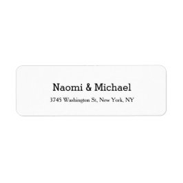 Bröllop Elegant Kreativ Classic Black White Returadress Etikett