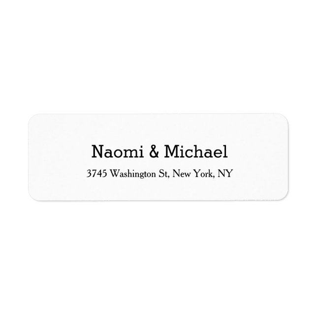 Bröllop Elegant Kreativ Classic Black White Returadress Etikett (Framsidan)
