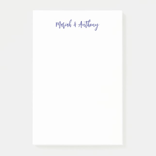 Bröllop Elegant Kreativ Klassisk Blå Vit Post-it Block (Framsida)