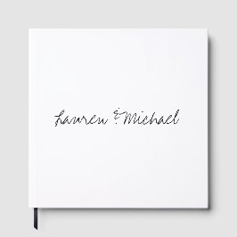 Bröllop Elegant minimalistisk kalligrafi svart vit Gästböcker