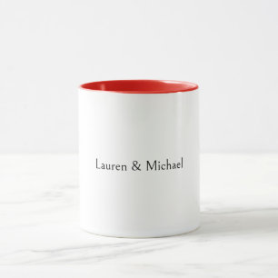 Bröllop Elegant minimalistisk kalligrafi svart vit Mugg