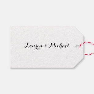 Bröllop Elegant minimalistisk kalligrafi svart vit Presentetikett