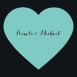 Bröllop Elegant - minimalistisk klassisk blått Hjärtformat Klistermärke<br><div class="desc">Den här mallen kan anpassas för att uppfylla alla professioneller.</div>