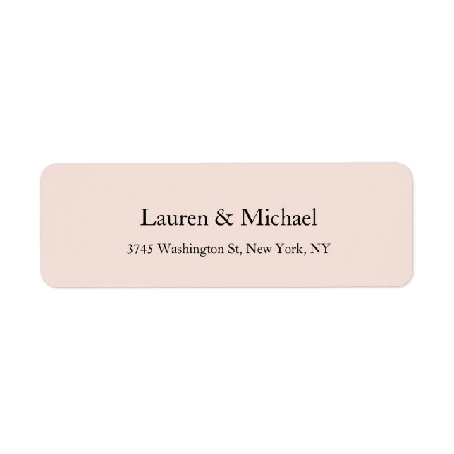 Bröllop Elegant minimalistisk klassisk Pastel Färg Returadress Etikett (Framsidan)