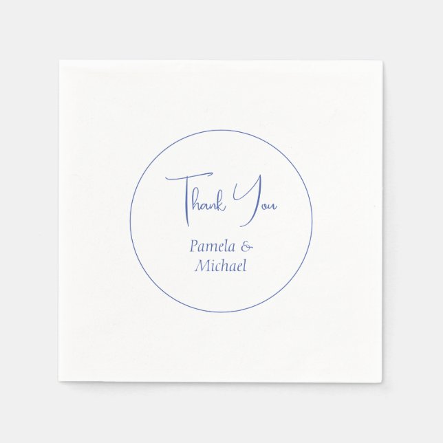 Bröllop Elegant - minimalistisk klassisk Tack Pappersservett (Framsidan)