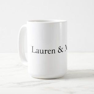 Bröllop Elegant minimalistisk svartvit Namn Kaffemugg