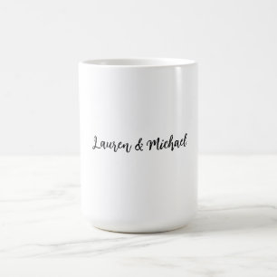 Bröllop Elegant - minimalistiskt klassiskt svart v Kaffemugg