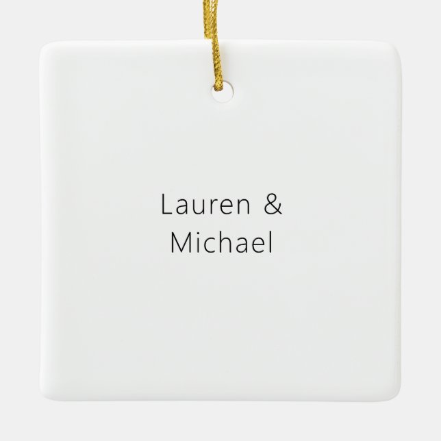 Bröllop Elegant - minimalistiskt latinskt svart vi Julgransprydnad Keramik (Framsida)