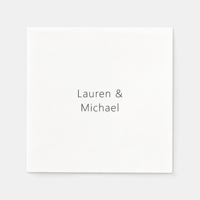 Bröllop Elegant - minimalistiskt latinskt svart vi Pappersservett (Framsidan)