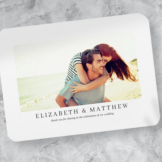 Bröllop | Elegant Modern Anpassningsbar Photo Magnet (Skapare uppladdad)