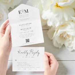 Bröllop Elegant Modern Enkel Chic - Foliage QR-kod