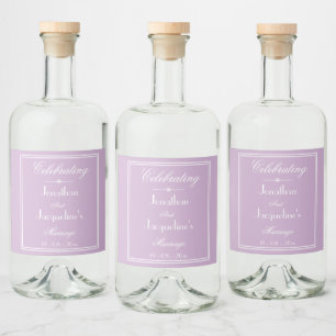 Bröllop Elegant Personlig Namn Chic Lilac Spritflaskor Etikett