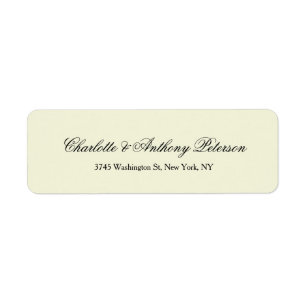 Bröllop Elegant Script Kreativ Beige Färg Returadress Etikett