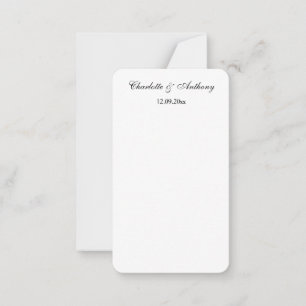 Bröllop Elegant Script Kreativ Black White Anteckningskort