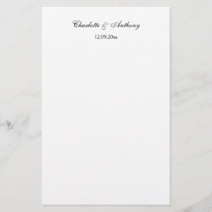 Bröllop Elegant Script Kreativ Black White Brevpapper