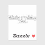 Bröllop Elegant Script Kreativ Black White Klistermärken<br><div class="desc">Den här mallen kan anpassas för att uppfylla alla professioneller.</div>