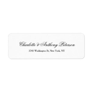 Bröllop Elegant Script-Kreativet Black White-famil Returadress Etikett