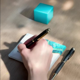 Bröllop Elegant Watercolor Teal & Guld Geode Slice Post-it Block