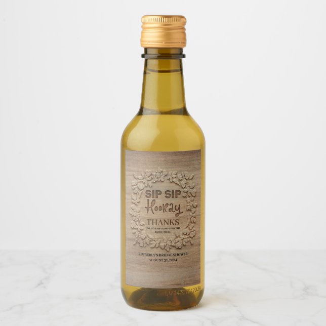 Bröllop eller Bröllopsfest Sip Sip Hooray Vinetikett (Framsida)