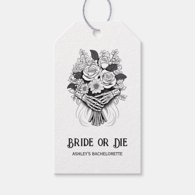 Bröllop eller dö Halloween Sängkammarparty Presentetikett (Framsidan)