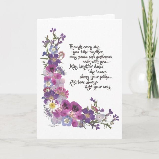 Bröllop- eller förlovningkort meddelande (Framsida)