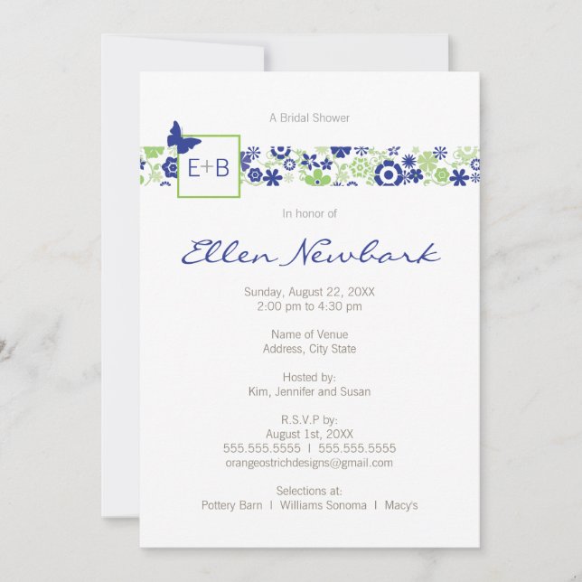 Bröllop eller Inbjudningskort för möhippan (Framsida)