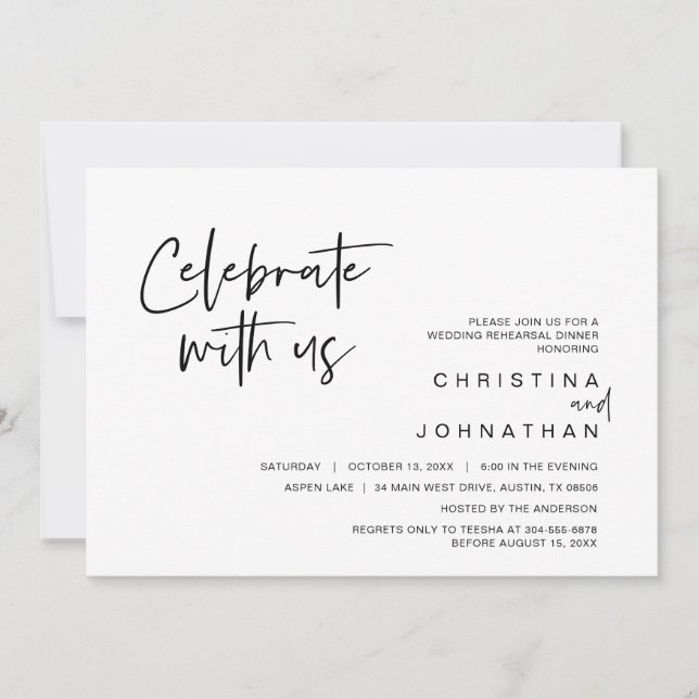 Bröllop Elopement Fest, Fira med oss Inbjudan (Framsida)