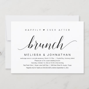 Bröllop Elopement, lyckligtvis allt efter Brunch I Inbjudningar