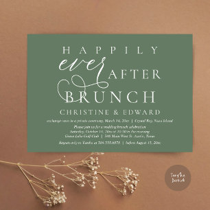 Bröllop Elopement, lyckligtvis allt efter Brunch Inbjudningar