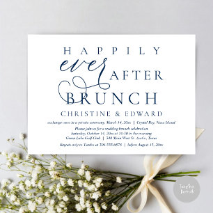 Bröllop Elopement, lyckligtvis allt efter Brunch Inbjudningar