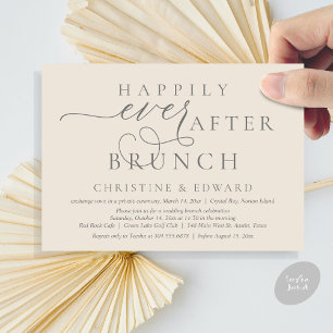 Bröllop Elopement, lyckligtvis allt efter Brunch Inbjudningar