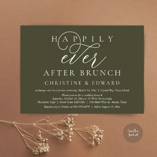 Bröllop Elopement, lyckligtvis allt efter Brunch Inbjudningar