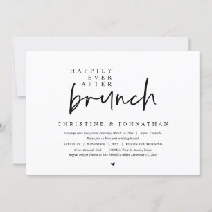 Bröllop Elopement, lyckligtvis allt efter Brunch Inbjudningar