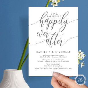 Bröllop Elopement, lyckligtvis allt efter Party In Inbjudningar