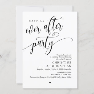 Bröllop Elopement, lyckligtvis allt efter Party Inbjudningar