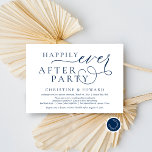 Bröllop Elopement, lyckligtvis allt efter Party Inbjudningar<br><div class="desc">Modern romantisk minimalist Simple Calligraphy Navy Blue Script,  Bröllop Elopement Dinner eller Party inbjudningskort (lyckligtvis allt efter Party). Det är perfekt för ert tillkännagivande om bröllop och party firande,  efter er bästa dag. Lägg till informationen i matchande svart teckensnitt/text. #TeeshaDerrick</div>