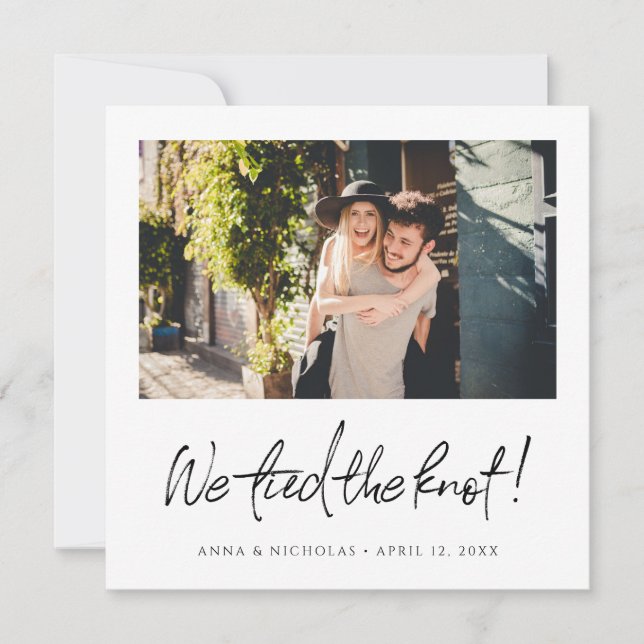 Bröllop Elopement-meddelande med foto Meddelande (Framsida)