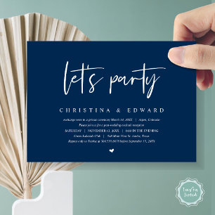 Bröllop Elopement, Modern Minimalist, tillåt party Inbjudningar