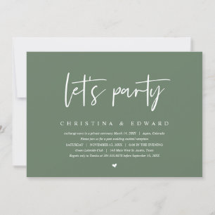 Bröllop Elopement, Modern Minimalist, tillåt party Inbjudningar