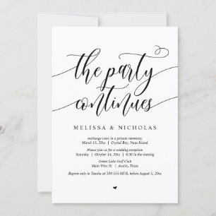 Bröllop Elopement Party, Festen Fortsätter Inbjudningar
