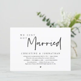 Bröllop Elopement, vi bara har gifta oss Inbjudningar
