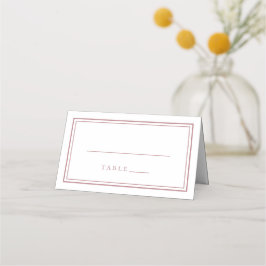 Bröllop Enkel Minimalistisk Modern Dammtrosa Vit Placeringskort