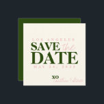 Bröllop enkelt och modernt grönt och rosa spara datumet<br><div class="desc">Vi presenterar våra Save the Date-kort för bröllop,  designade med ett enkelt och modernt tema i grönt och rosa. Dessa kort är det perfekta sättet att tillkännage er kommande bröllopsdag och sätta tonen för den speciella dagen på ett fräscht och livfullt sätt.</div>