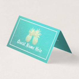 Bröllop Escort Bord Menu Namn bricka Guld Ananas Kort