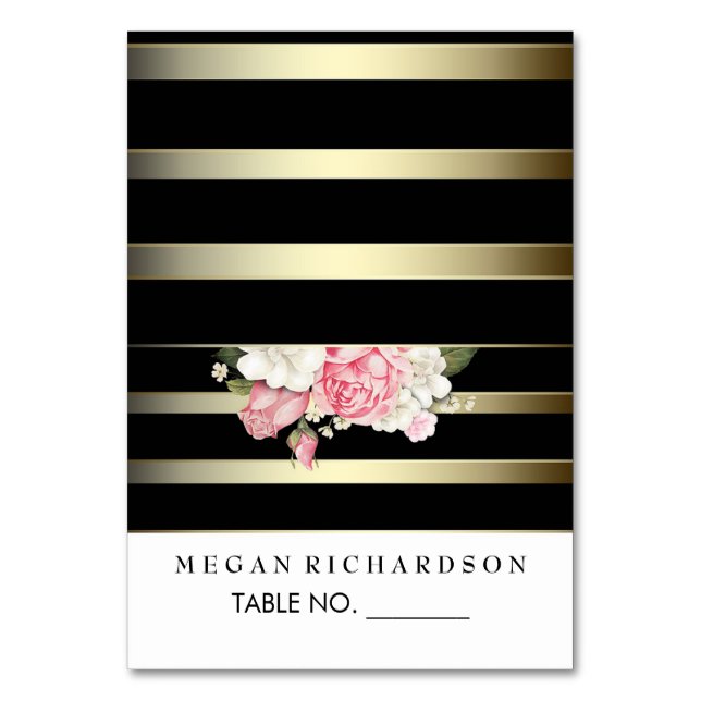 bröllop eskort blommigt vintage rand bordsnummer (Framsidan)