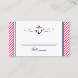 Bröllop-eskort för flotta och Rosa Nautical Anchor Placeringskort