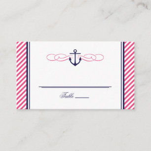 Bröllop-eskort för flotta och Rosa Nautical Anchor Placeringskort