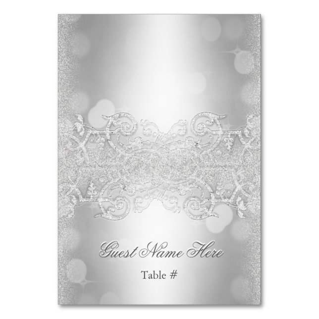 Bröllop-eskort Silver Bordsnummer (Framsidan)
