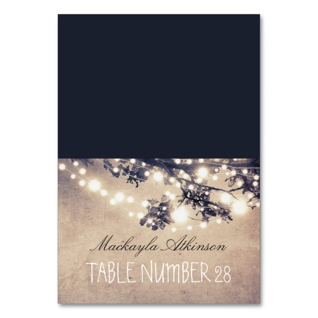 bröllop eskort sträng ljus grenar bordsnummer (Framsidan)