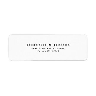 Bröllop-etikett för svartvit enkel minimalistisk C Returadress Etikett